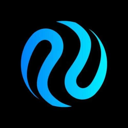Logotipo-da-Injective-com-formas-fluidas-em-gradiente-azul-e-ciano,-representando-INJ.
