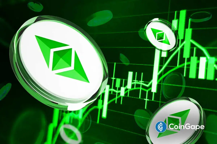 Ilustração artística mostrando múltiplos logos do Ethereum com gráficos de candlestick em ambiente verde futurista.