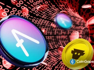 Moeda do protocolo Aave em destaque com fundo vermelho simbolizando volatilidade e debate sobre governança descentralizada